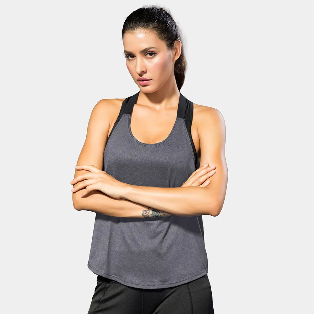 Women Gym Tops Black Sleeveless Yoga Top Women Fitness Shirt Gym Vest